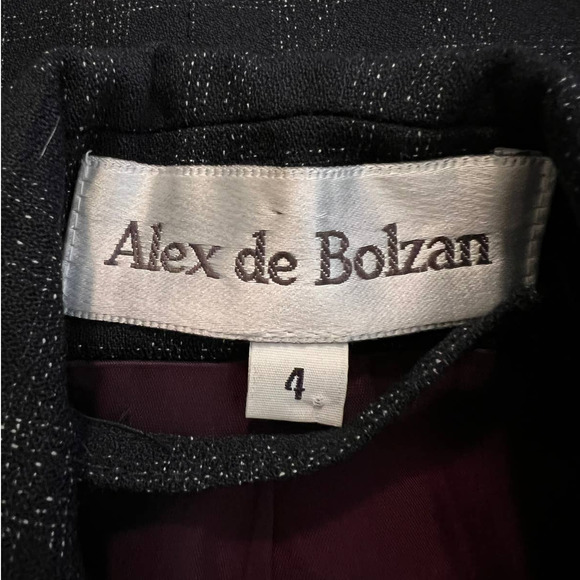 Vintage Alex de Bolzan Double Breasted  Overcoat in Gray w/Purple Plaid Size 4 - Picture 4 of 5